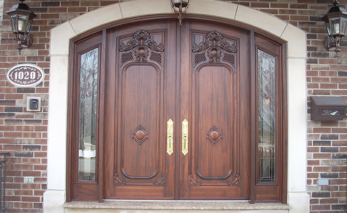 engraved high-end wooden doors